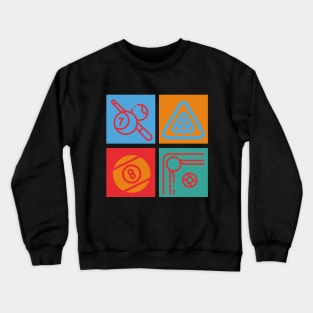 Billiard Colorful Tiles: Retro Style Crewneck Sweatshirt